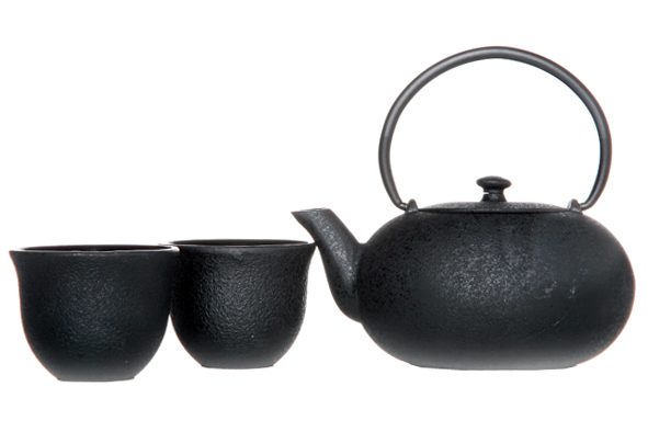 Fuku zwart theepot met filter 0,55 l set van 3