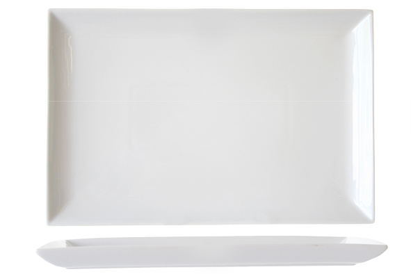 Rechthoekig bord, 24 x 36 cm, wit, porselein
