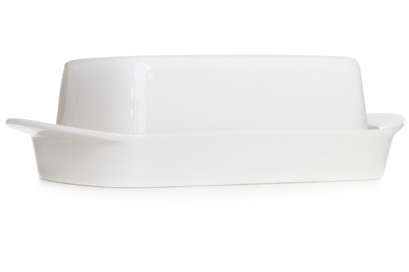 Boterpot wit porselein 20.5 x 12.8 x 6.5 cm