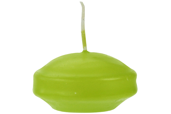Drijfkaarsen set van 10 kiwi D 5 cm