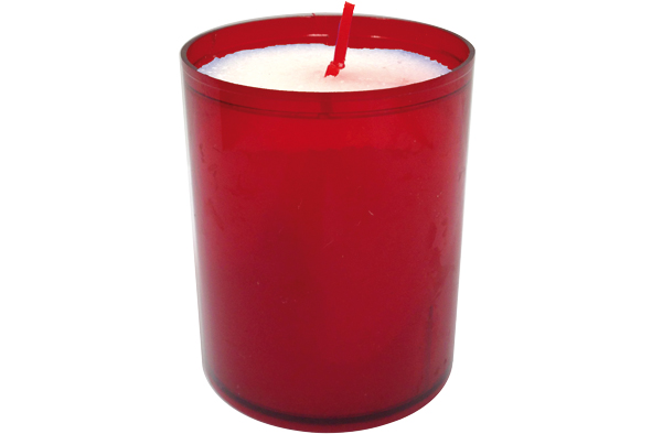 Theelichtjes set van 120, rood, kaars wit, 20 H, D5 x 6,5 cm, 60 g