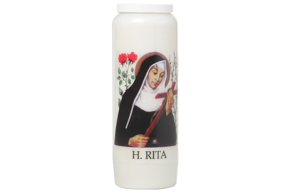 Noveenkaars 9 dagen Heilige Rita met gebed Ø 6 x 18 cm