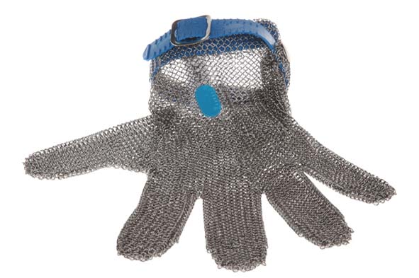 Protective glove large metal blue 29.5 x 12 x 3 cm