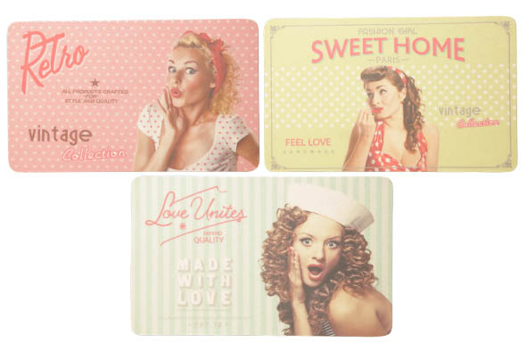 Snijplank Vintage Collection 23 x 14 cm, bamboe, kleuren assorted