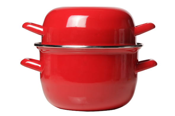 Horeca mosselpan rood 18 cm 2,8 l