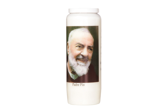 Noveen 9-Tage-Kerze Padre Pio mit Gebet 6 x 18 cm