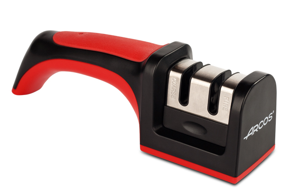 Messenslijper roestvrij staal rood 23,5 x 6,5 x 5,5 cm