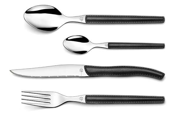 Lou Laguiole bestekset zwart set van 24
