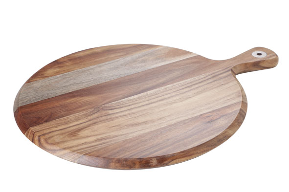 Gambia snijplank, hout, naturel, rond, 38 x 30 x 1,5 cm