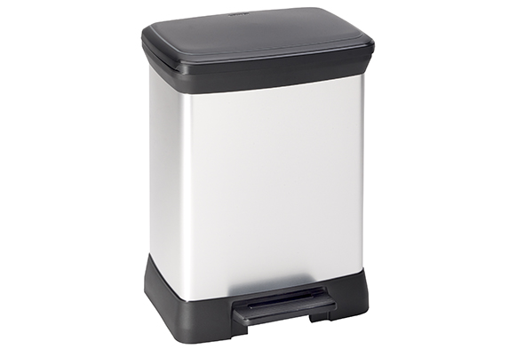 Decobin pedaalemmer zilver-zwart 30 l