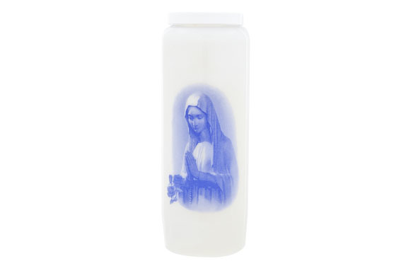 Noveen 9-Tage-Kerze blaue Madonna ohne Gebet 6 x 18 cm