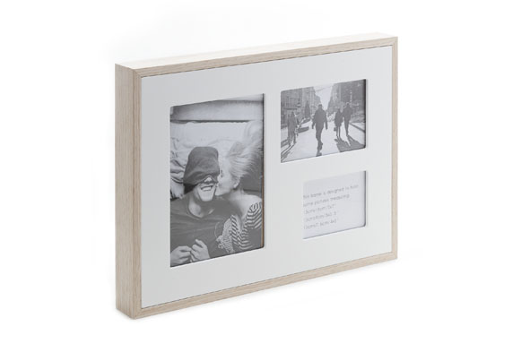 Pell-mell fotolijst voor 3 foto's, hout, 35 x 4 x 26 cm