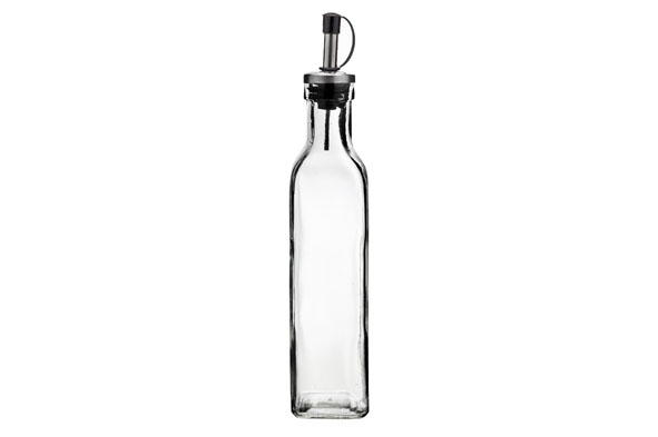 Medium transparente Ölflasche 300 ml 5,5 x 5,2 x 24 cm