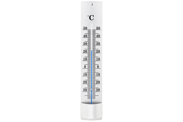 Thermometer van aluminium, -39 tot 50 °C, Ø 4 x H 21,5 cm
