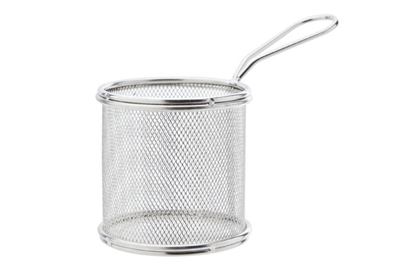 Panier à frites rond mini, inox, Ø 8,8 x 9 cm