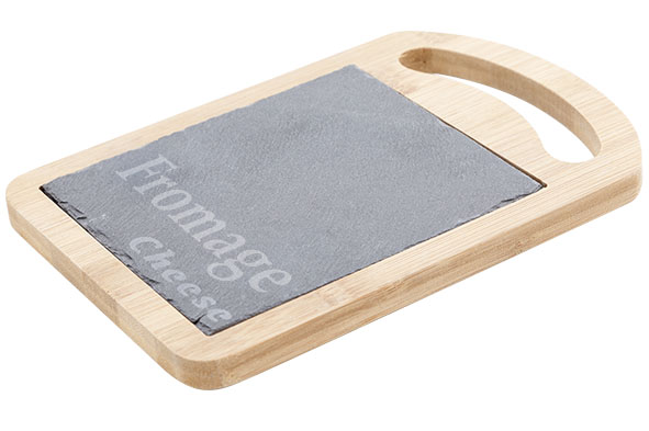 Serveerplank mini bamboe-leisteen kaas 18,5 x 12,5 x 1 cm