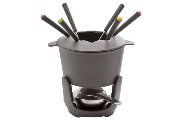 Fondueset 10er-Set Metall Silber 1,2 l