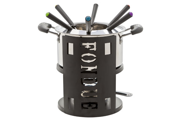 Fondue-Set 9-teilig, 1,73 l, schwarz