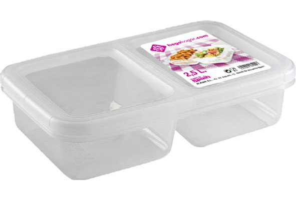 Niza lunchbox 2 vakken 2,5 l 28 x 17,5 x 7 cm