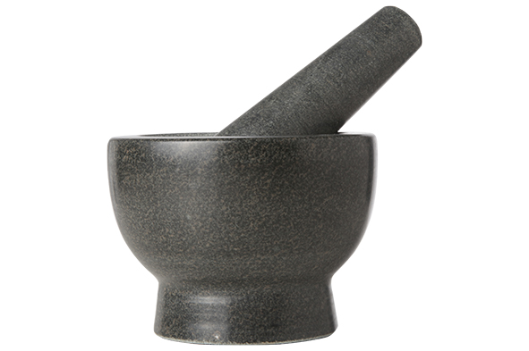 Vijzel en stamper graniet grijs Ø 11 cm, 10,4 x 10,4 x 15,6 cm