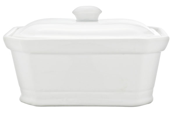 Pâté-Topf mit Deckel weiß 550 ml 18 x 12,2 x 8,3 cm