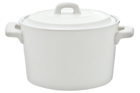 Clio witte pot met deksel, porselein, 200 ml, Ø 10 cm, hoogte 6 cm
