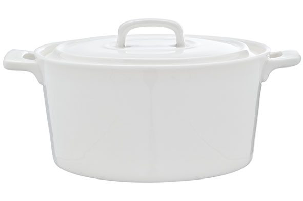 Clio witte pot met deksel, porselein, 430 ml, Ø 13 cm, hoogte 6 cm