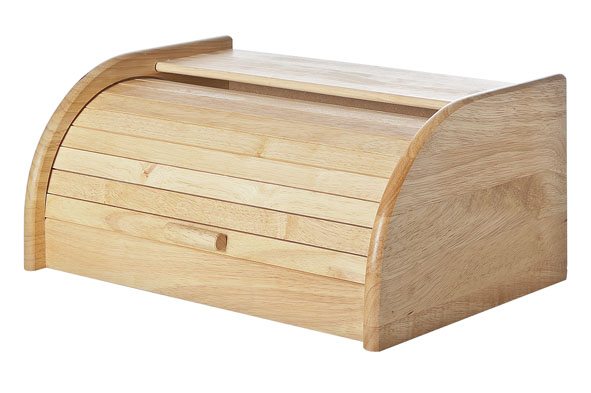 Broodtrommel met deksel, hout, naturel, 40 x 27 x 18 cm
