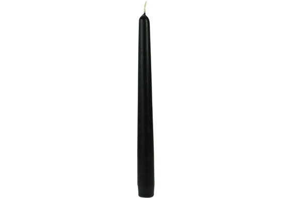 Set van 50 spitskaarsen zwart H240 x Ø 22 mm