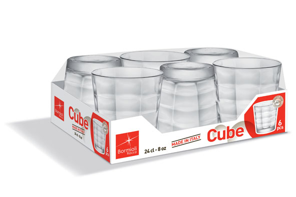 Cube tumbler 240 ml, set van 6