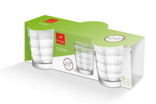 Cube waterglas 24 cl set van 3