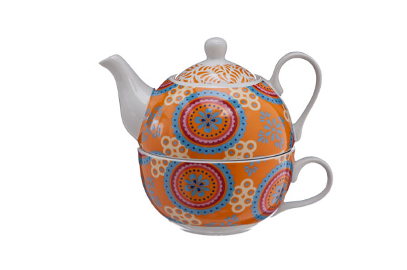 Deco theepot met tas, porselein, 38 cl