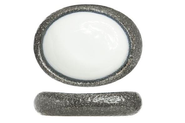 Sea Pearl schaal ovaal zilverwit 23,5 x 18,7 x 6,5 cm