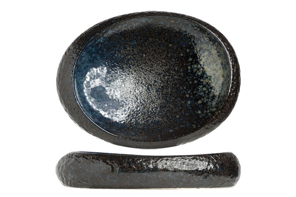 Black Yoru ovaal bord 32 x 24 cm zwart