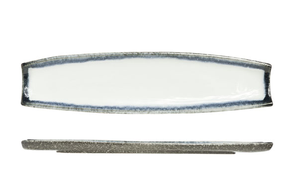 Sea Pearl rechthoekige schaal 51 x 13 x 3 cm zilverwit