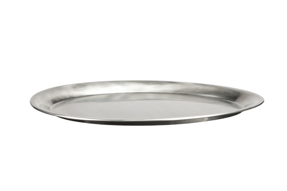 Plateau ovale acier inoxydable argent 29 cm
