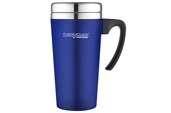 Soft Touch travel mug 420 ml blauw