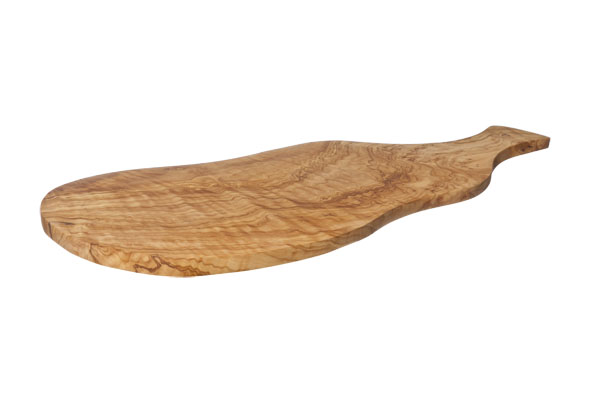 Snijplank met handvat olijfhout 50-55 x 20-26 cm
