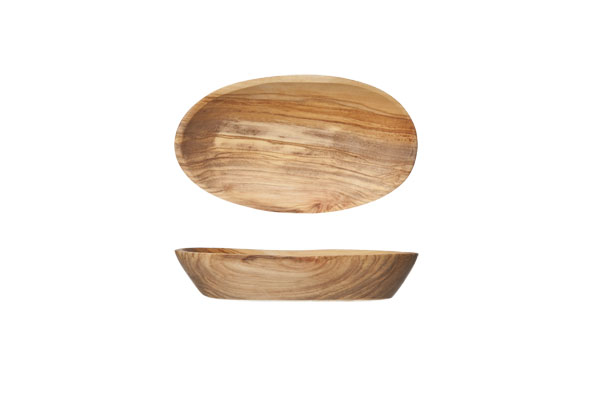 Organic Wood ovaal schaaltje olijfhout 13 x 7,8 x 2,5 cm