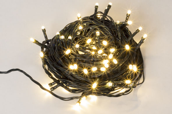 Glimmer Lights LED-licht 12 m 80 lampen warm wit groene draad