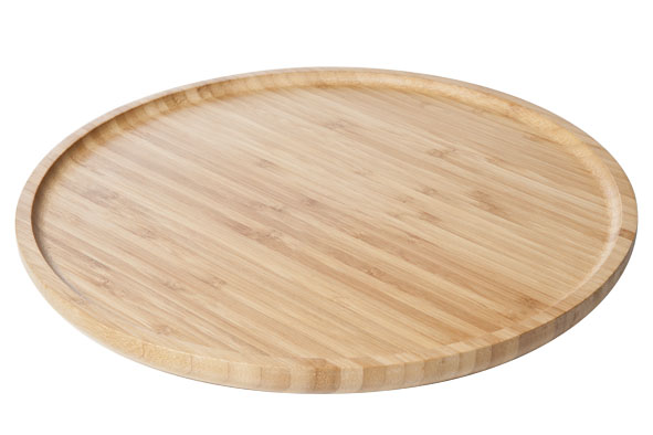 Planche à amuse-bouches ronde en bois naturel Ø 33 cm