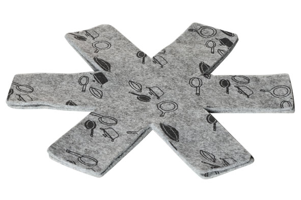 Lot de 2 dessous de plat 39 x 39 x 0,5 cm gris