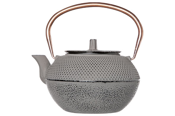Shinto theepot 1,2 l grijs koperen handvat