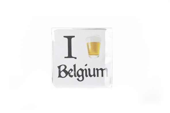 Sous-verre Belgium bois 10 x 10 cm lot de 4