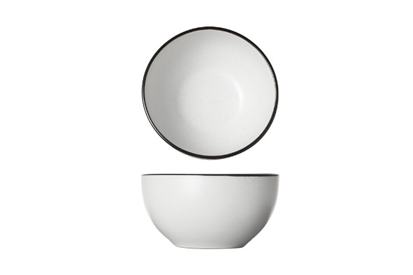 Speckle White kom Ø 14 cm met zwarte rand