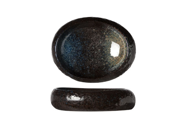 Black Yoru bord ovaal zwart 20 x 16,3 x 5,5 cm