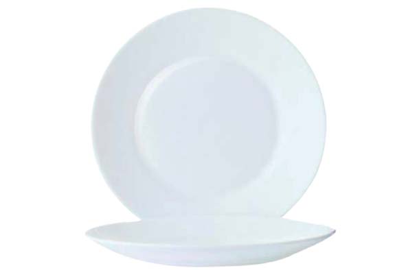 Restaurant Uni set van 6 borden, Ø 23 cm, opaal, wit