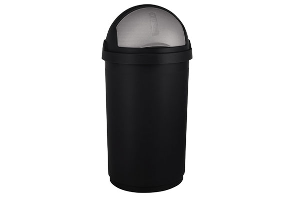 Roll Bullet Bin poubelle 50 l noir argent 39 x 39 x 69 cm