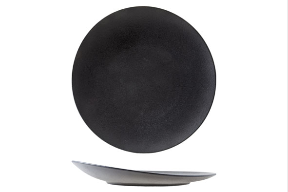 Blackstone bord, porselein, zwart, Ø 27 cm