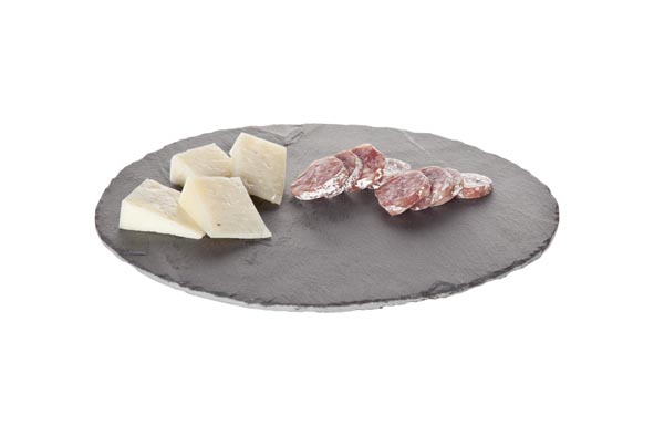 Leisteen bord Ø 21 cm, set van 6